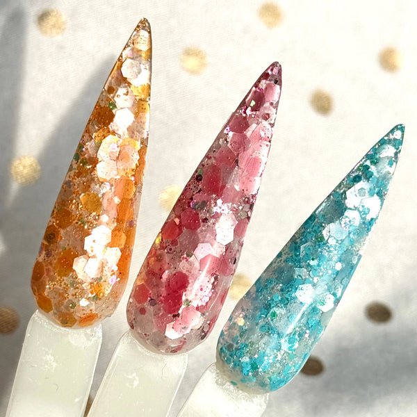 Blossom Pop Glitter Dip Powder | Pink Sparkle Nails UK