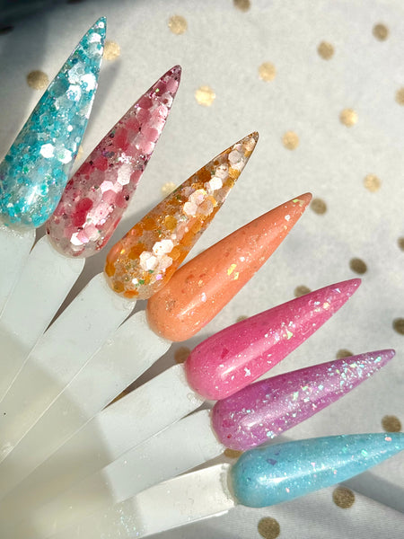 Soft Sunrise Dip Powder Nails | Peach Opal Dipping Powder UK